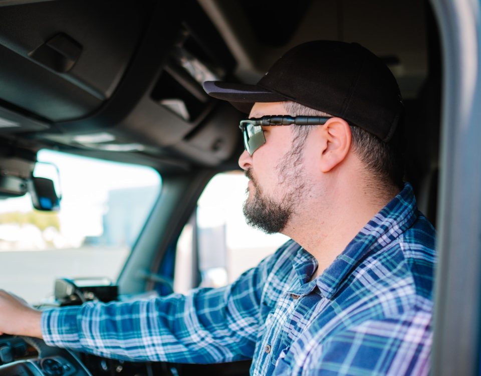 man driving a truck